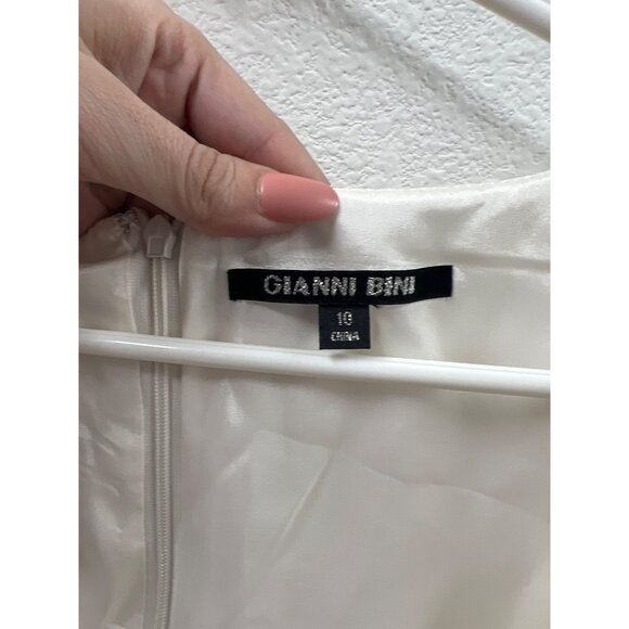 Gianni Bini 10 White A Line Tank Top Sparkly Tank Top Dress - Picture 6 of 8
